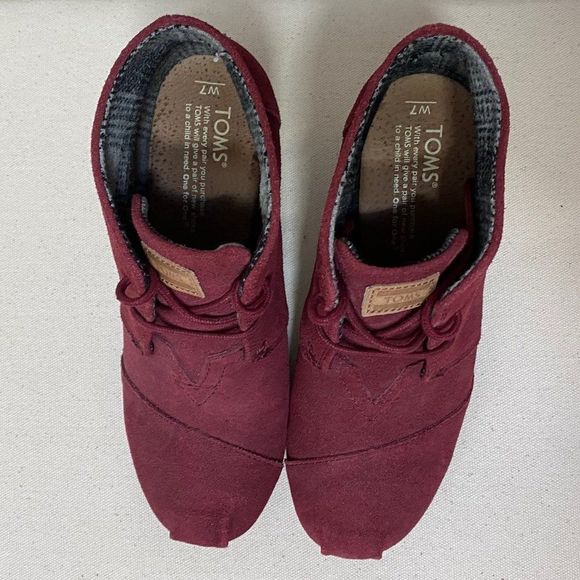 Toms Wedge Burgundy Heel - Size 7 - Picture 7 of 8